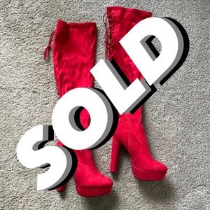 Rich Red Over the Knee Boots